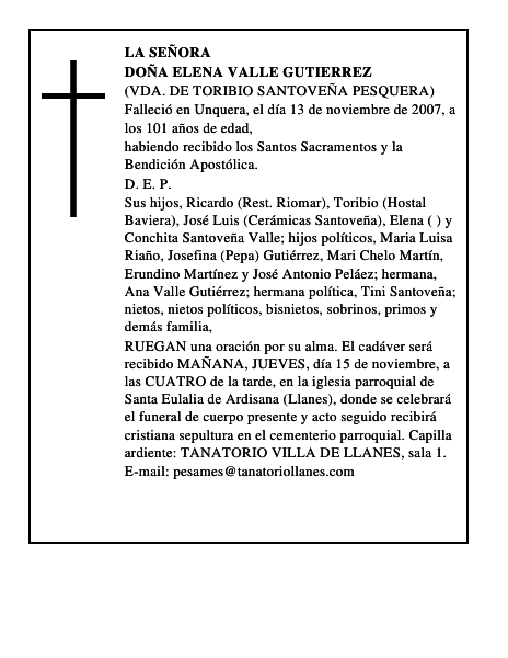 DOÑA ELENA VALLE GUTIERREZ