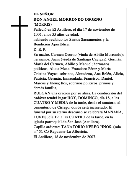 DON ANGEL MORRONDO OSORNO