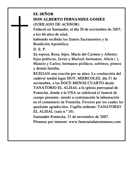 DON ALBERTO FERNANDEZ GOMEZ