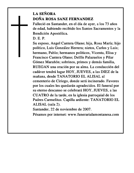 DOÑA ROSA SANZ FERNANDEZ
