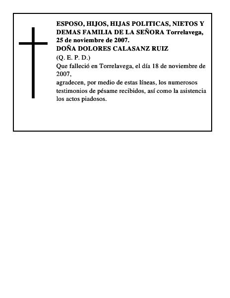 DOÑA DOLORES CALASANZ RUIZ