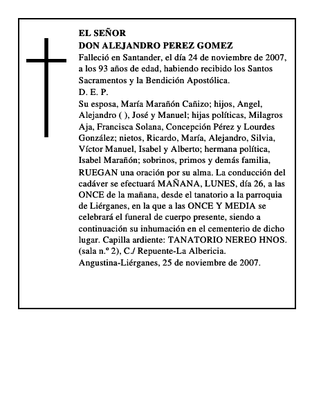 DON ALEJANDRO PEREZ GOMEZ
