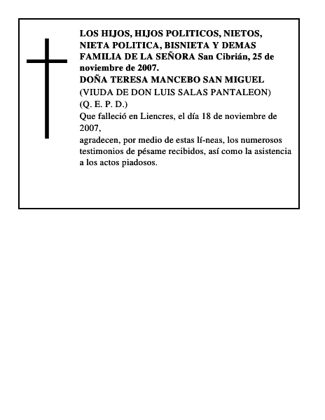 DOÑA TERESA MANCEBO SAN MIGUEL