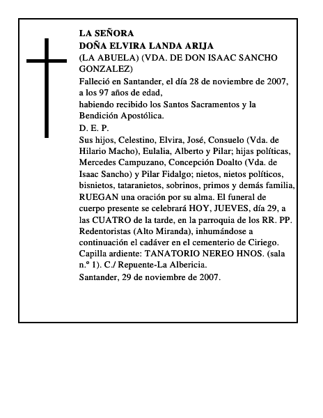 DOÑA ELVIRA LANDA ARIJA