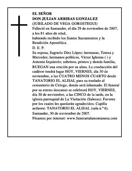 DON JULIAN ARRIBAS GONZALEZ