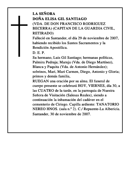 DOÑA ELISA GIL SANTIAGO
