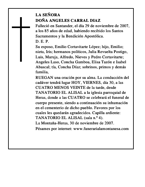DOÑA ANGELES CARRAL DIAZ