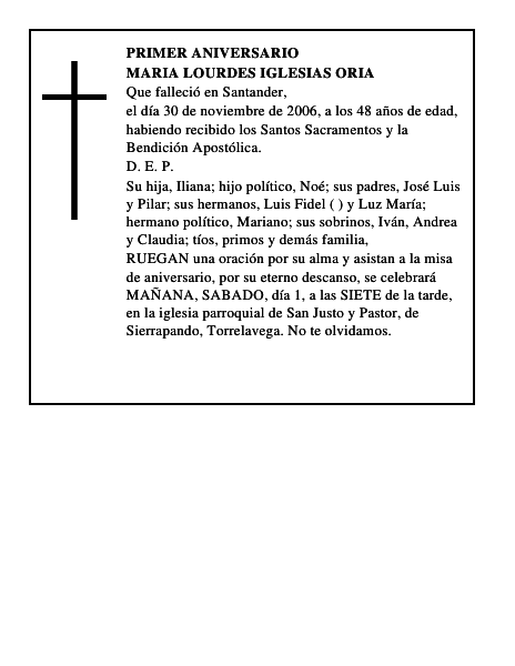 MARIA LOURDES IGLESIAS ORIA