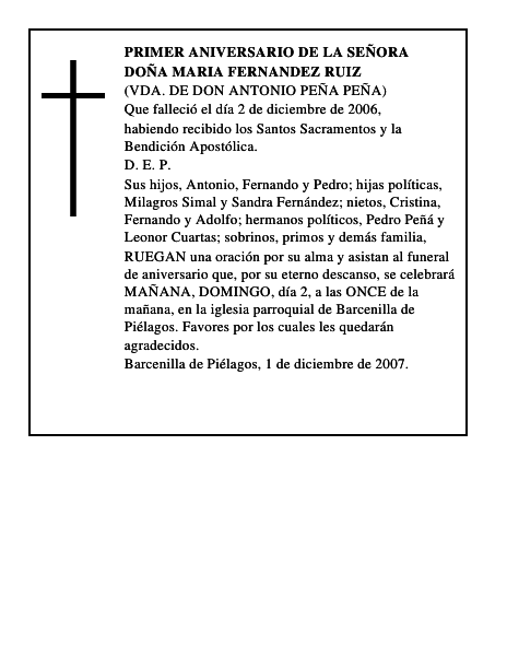DOÑA MARIA FERNANDEZ RUIZ