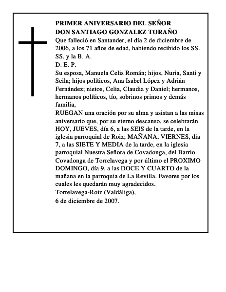 DON SANTIAGO GONZALEZ TORAÑO