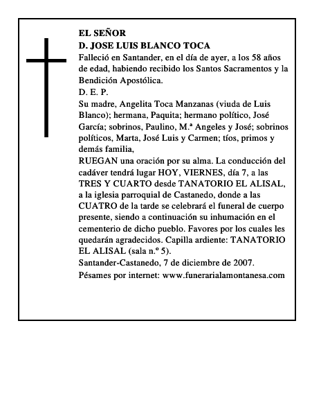 D. JOSE LUIS BLANCO TOCA