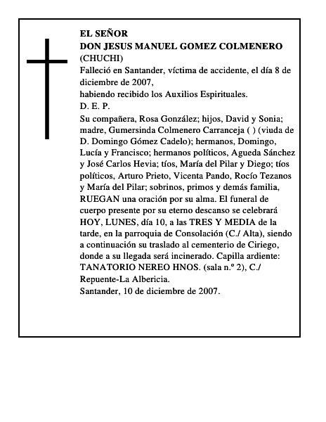 DON JESUS MANUEL GOMEZ COLMENERO