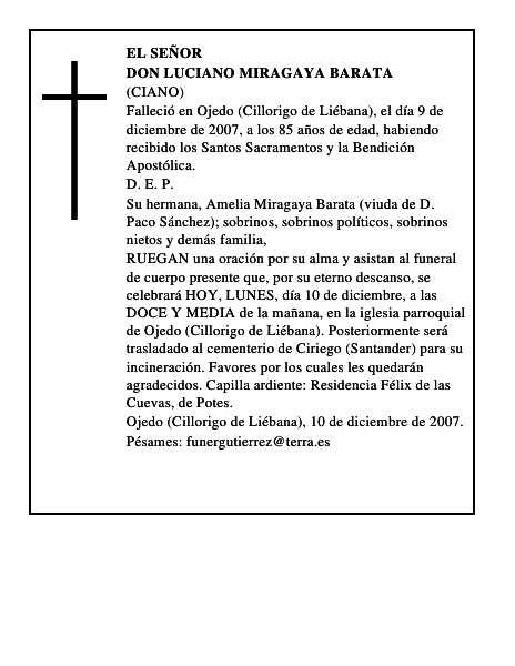 DON LUCIANO MIRAGAYA BARATA