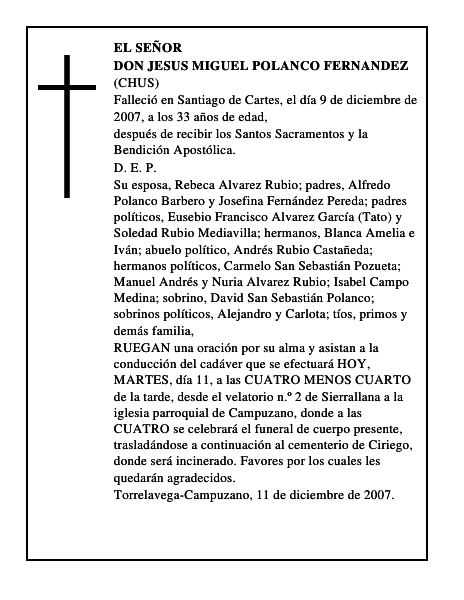 DON JESUS MIGUEL POLANCO FERNANDEZ