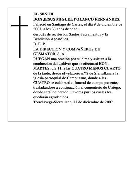 DON JESUS MIGUEL POLANCO FERNANDEZ