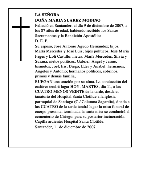 DOÑA MARIA SUAREZ MODINO