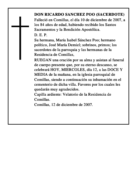 DON RICARDO SANCHEZ POO (SACERDOTE)