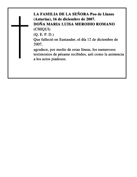 DOÑA MARIA LUISA MERODIO ROMANO