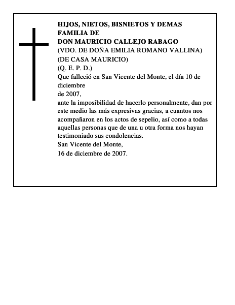 DON MAURICIO CALLEJO RABAGO