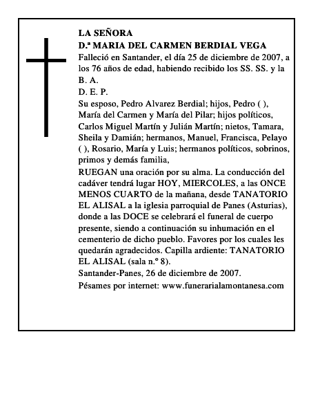 D.ª MARIA DEL CARMEN BERDIAL VEGA