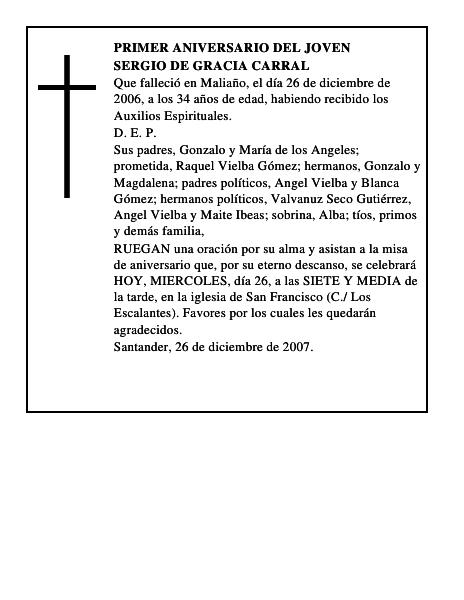 SERGIO DE GRACIA CARRAL
