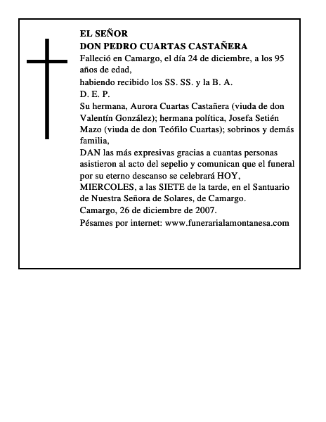 DON PEDRO CUARTAS CASTAÑERA