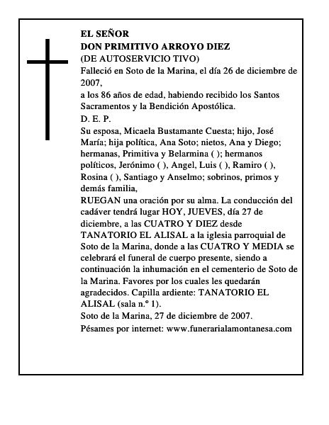 DON PRIMITIVO ARROYO DIEZ