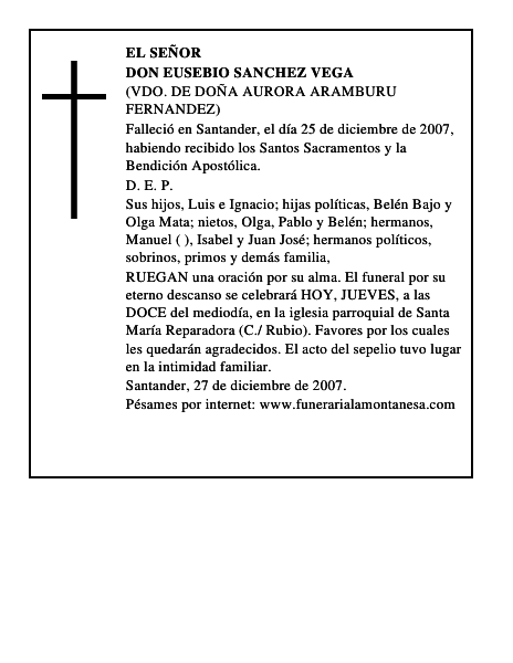 DON EUSEBIO SANCHEZ VEGA