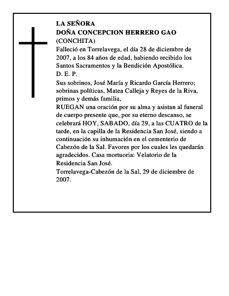 DOÑA CONCEPCION HERRERO GAO