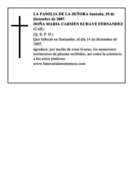 DOÑA MARIA CARMEN ECHAVE FERNANDEZ