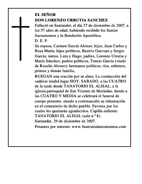 DON LORENZO URRUTIA SANCHEZ