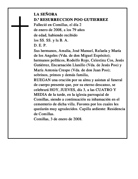 D.ª RESURRECCION POO GUTIERREZ