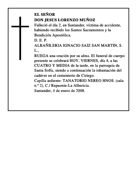 DON JESUS LORENZO MUÑOZ
