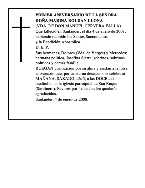 DOÑA MARINA ROLDAN LLONA