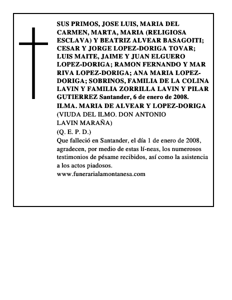 ILMA. MARIA DE ALVEAR Y LOPEZ-DORIGA