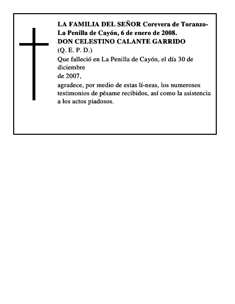 DON CELESTINO CALANTE GARRIDO