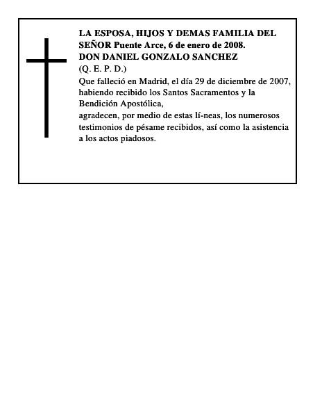 DON DANIEL GONZALO SANCHEZ