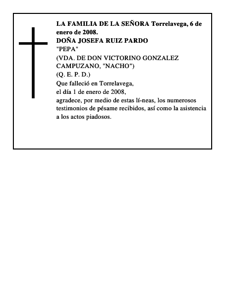 DOÑA JOSEFA RUIZ PARDO