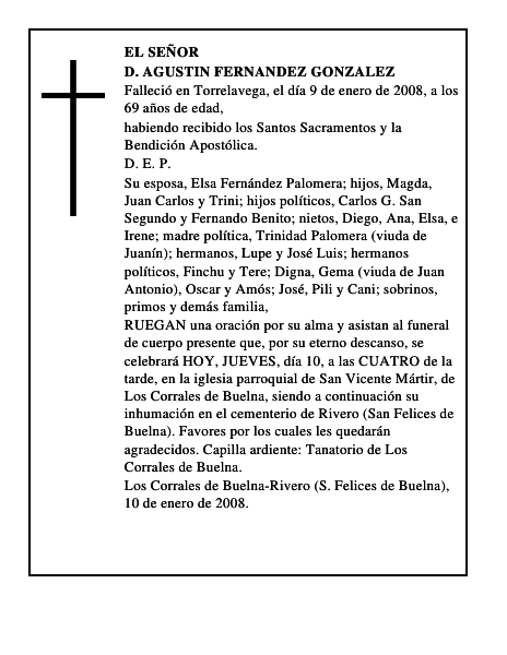 D. AGUSTIN FERNANDEZ GONZALEZ