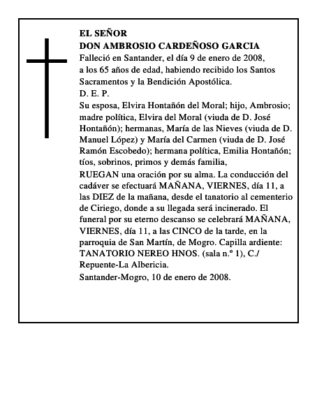 DON AMBROSIO CARDEÑOSO GARCIA