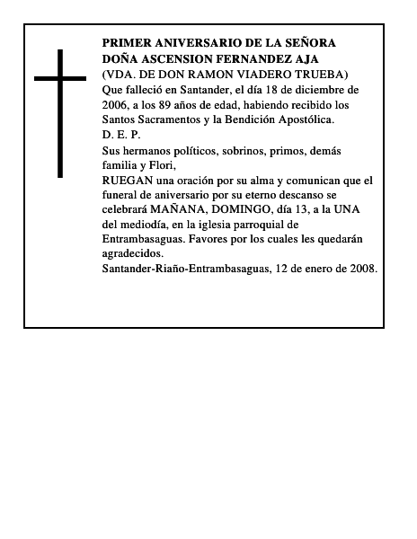 DOÑA ASCENSION FERNANDEZ AJA