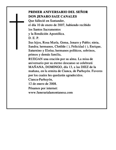 DON JENARO SAIZ CANALES