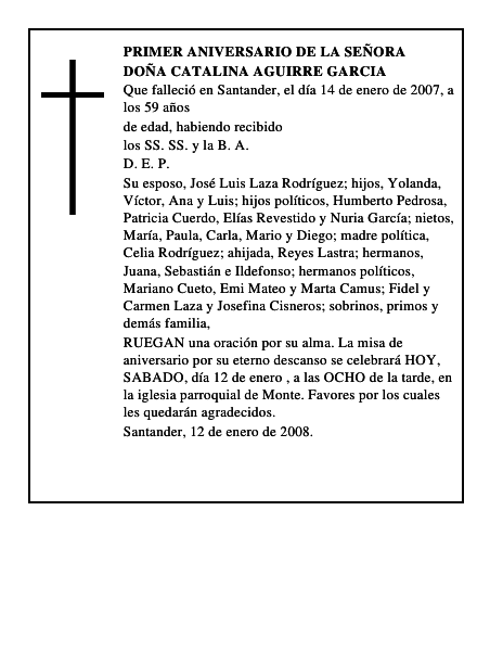 DOÑA CATALINA AGUIRRE GARCIA