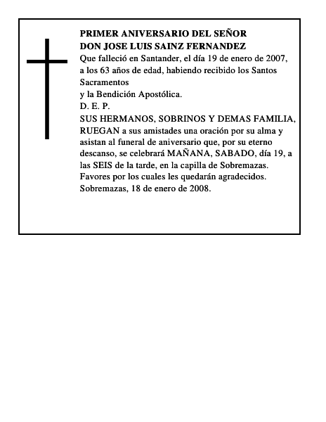 DON JOSE LUIS SAINZ FERNANDEZ