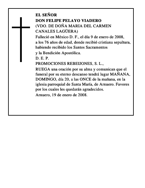 DON FELIPE PELAYO VIADERO