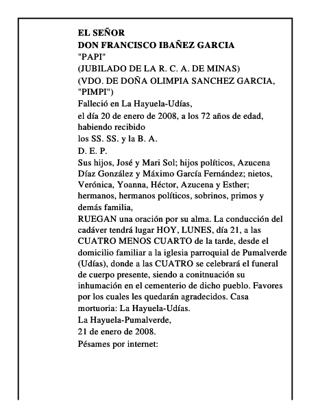 DON FRANCISCO IBAÑEZ GARCIA