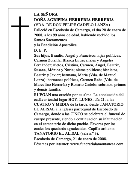 DOÑA AGRIPINA HERRERIA HERRERIA