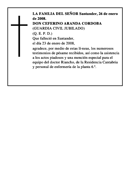 DON CEFERINO ARANDA CORDOBA