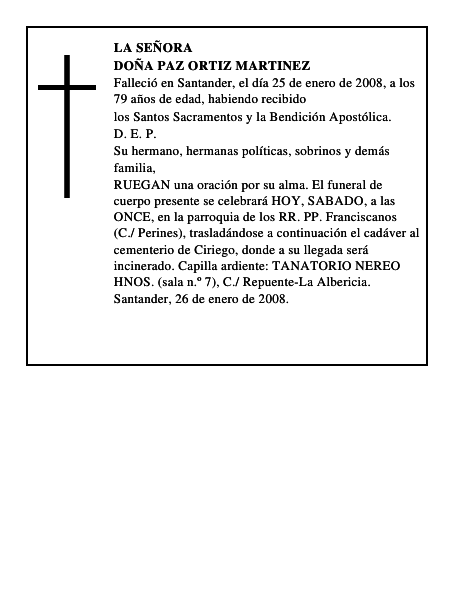 DOÑA PAZ ORTIZ MARTINEZ