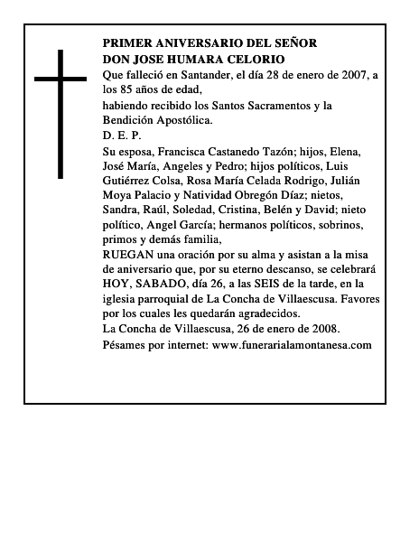 DON JOSE HUMARA CELORIO